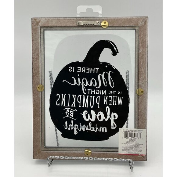 Halloween Decor Bundle: Framed Pumpkin Print Trick Or Treat Sign Broom Parking W - Picture 3 of 7